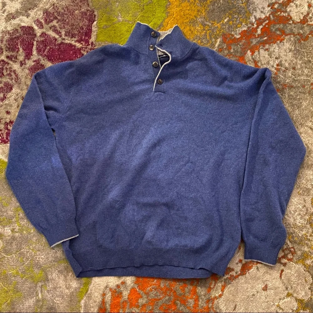 Ermengildo Zegna Men’s Blue Wool/Cashmere Sweater - Picture 1 of 5